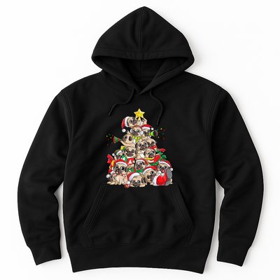 Pug Christmas Tree Dog Santa Xmas Merry Dogmas Hoodie