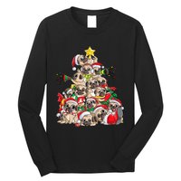 Pug Christmas Tree Dog Santa Xmas Merry Dogmas Long Sleeve Shirt