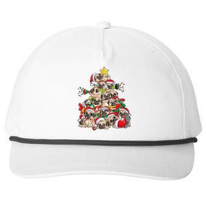 Pug Christmas Tree Dog Santa Xmas Merry Dogmas Snapback Five-Panel Rope Hat