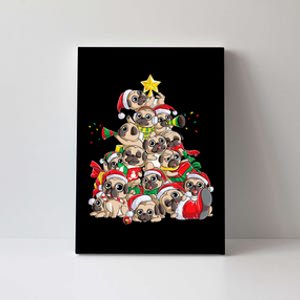 Pug Christmas Tree Dog Santa Xmas Merry Dogmas Canvas