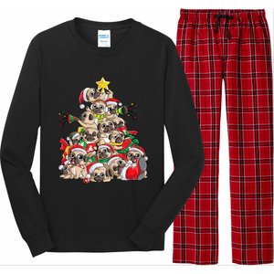 Pug Christmas Tree Dog Santa Xmas Merry Dogmas Long Sleeve Pajama Set