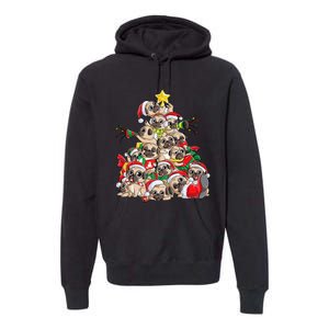 Pug Christmas Tree Dog Santa Xmas Merry Dogmas Premium Hoodie