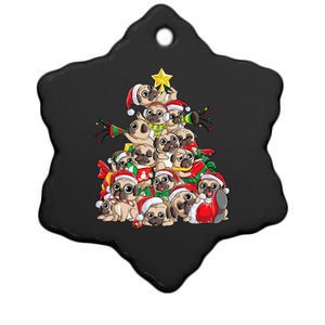 Pug Christmas Tree Dog Santa Xmas Merry Dogmas Ceramic Star Ornament