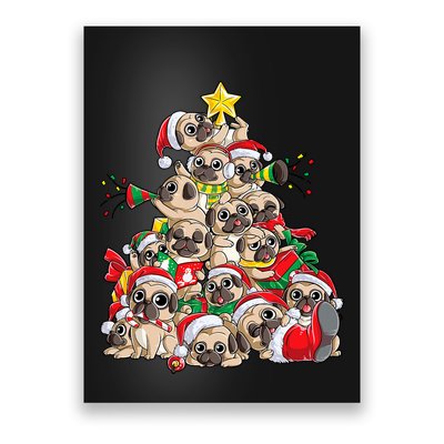 Pug Christmas Tree Dog Santa Xmas Merry Dogmas Poster