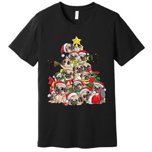 Pug Christmas Tree Dog Santa Xmas Merry Dogmas Premium T-Shirt