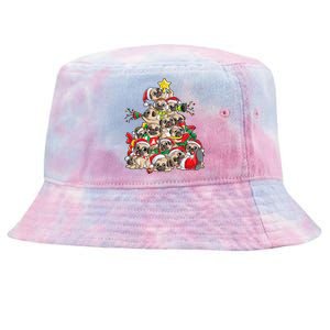 Pug Christmas Tree Dog Santa Xmas Merry Dogmas Tie-Dyed Bucket Hat