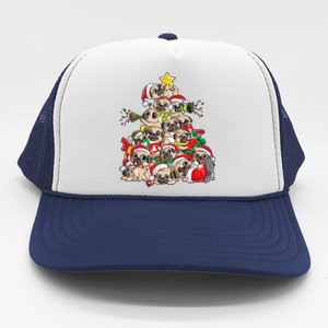 Pug Christmas Tree Dog Santa Xmas Merry Dogmas Trucker Hat