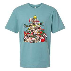 Pug Christmas Tree Dog Santa Xmas Merry Dogmas Sueded Cloud Jersey T-Shirt