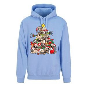 Pug Christmas Tree Dog Santa Xmas Merry Dogmas Unisex Surf Hoodie