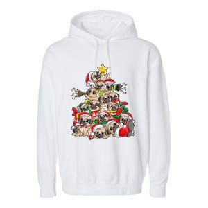 Pug Christmas Tree Dog Santa Xmas Merry Dogmas Garment-Dyed Fleece Hoodie