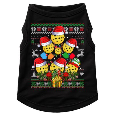 Pickleball Christmas Tree Ugly Sweater Santa Paddle Ball Gift Doggie Tank