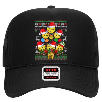 Pickleball Christmas Tree Ugly Sweater Santa Paddle Ball Gift Trucker Hat