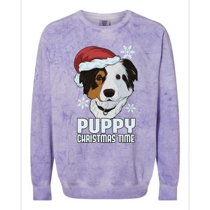 Puppy Christmas Time Colorblast Crewneck Sweatshirt