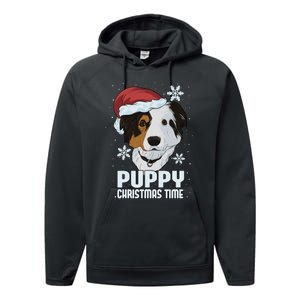 Puppy Christmas Time Performance Fleece Hoodie