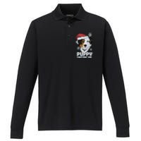 Puppy Christmas Time Performance Long Sleeve Polo