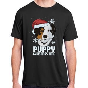 Puppy Christmas Time Adult ChromaSoft Performance T-Shirt