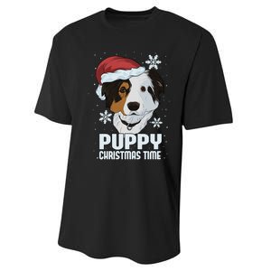 Puppy Christmas Time Performance Sprint T-Shirt