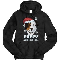 Puppy Christmas Time Tie Dye Hoodie