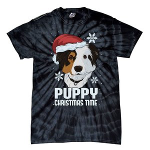 Puppy Christmas Time Tie-Dye T-Shirt