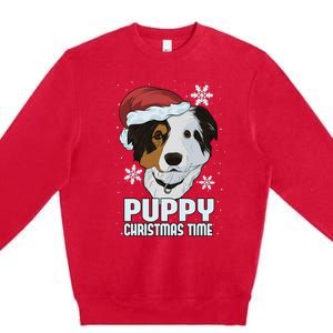 Puppy Christmas Time Premium Crewneck Sweatshirt