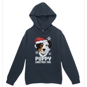 Puppy Christmas Time Urban Pullover Hoodie