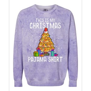 Pizza Christmas Tree Shirt Pizza Lover Gift Xmas Colorblast Crewneck Sweatshirt