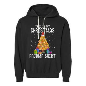 Pizza Christmas Tree Shirt Pizza Lover Gift Xmas Garment-Dyed Fleece Hoodie