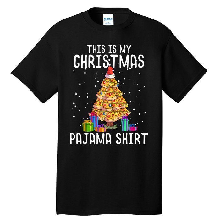 Pizza Christmas Tree Shirt Pizza Lover Gift Xmas Tall T-Shirt