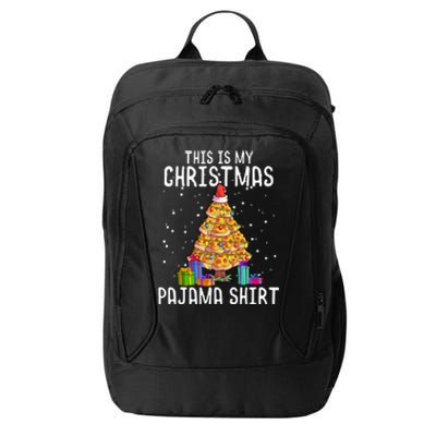 Pizza Christmas Tree Shirt Pizza Lover Gift Xmas City Backpack