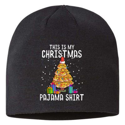 Pizza Christmas Tree Shirt Pizza Lover Gift Xmas Sustainable Beanie