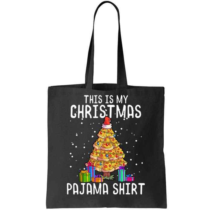 Pizza Christmas Tree Shirt Pizza Lover Gift Xmas Tote Bag