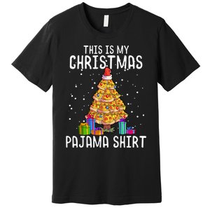 Pizza Christmas Tree Shirt Pizza Lover Gift Xmas Premium T-Shirt