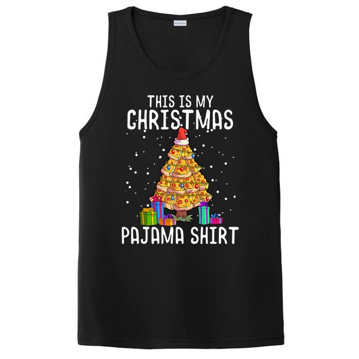 Pizza Christmas Tree Shirt Pizza Lover Gift Xmas PosiCharge Competitor Tank