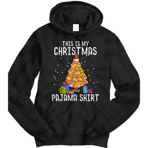 Pizza Christmas Tree Shirt Pizza Lover Gift Xmas Tie Dye Hoodie