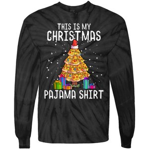 Pizza Christmas Tree Shirt Pizza Lover Gift Xmas Tie-Dye Long Sleeve Shirt