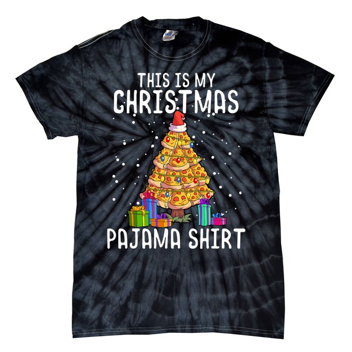 Pizza Christmas Tree Shirt Pizza Lover Gift Xmas Tie-Dye T-Shirt