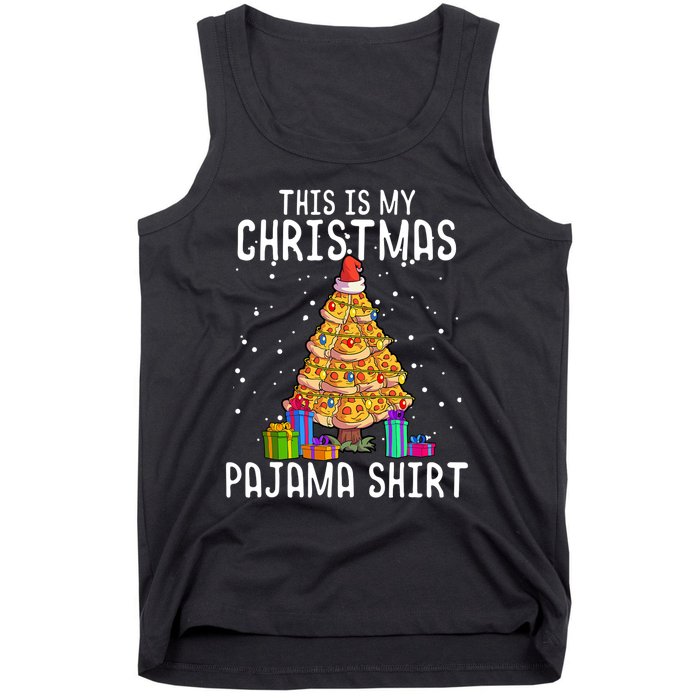 Pizza Christmas Tree Shirt Pizza Lover Gift Xmas Tank Top