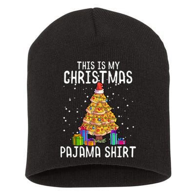 Pizza Christmas Tree Shirt Pizza Lover Gift Xmas Short Acrylic Beanie