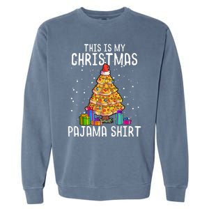 Pizza Christmas Tree Shirt Pizza Lover Gift Xmas Garment-Dyed Sweatshirt