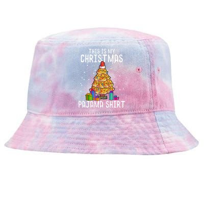 Pizza Christmas Tree Shirt Pizza Lover Gift Xmas Tie-Dyed Bucket Hat