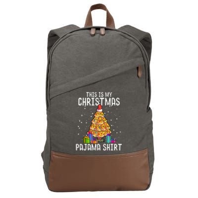 Pizza Christmas Tree Shirt Pizza Lover Gift Xmas Cotton Canvas Backpack