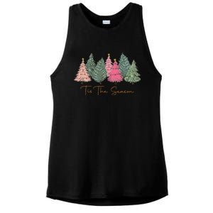 Pink Christmas Tree Christmas Ladies PosiCharge Tri-Blend Wicking Tank