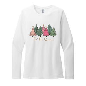 Pink Christmas Tree Christmas Womens CVC Long Sleeve Shirt