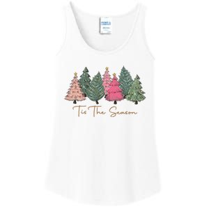 Pink Christmas Tree Christmas Ladies Essential Tank