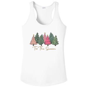 Pink Christmas Tree Christmas Ladies PosiCharge Competitor Racerback Tank