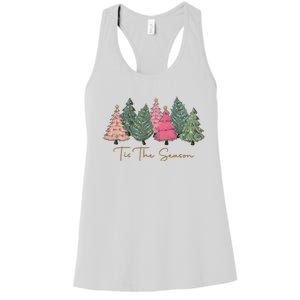 Pink Christmas Tree Christmas Women's Racerback Tank