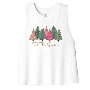 Pink Christmas Tree Christmas Women's Racerback Cropped Tank