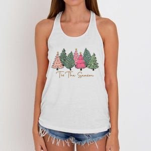 Pink Christmas Tree Christmas Women's Knotted Racerback Tank