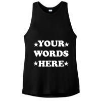 Personalized Custom Text Cute Retro Groovy Font Ladies PosiCharge Tri-Blend Wicking Tank