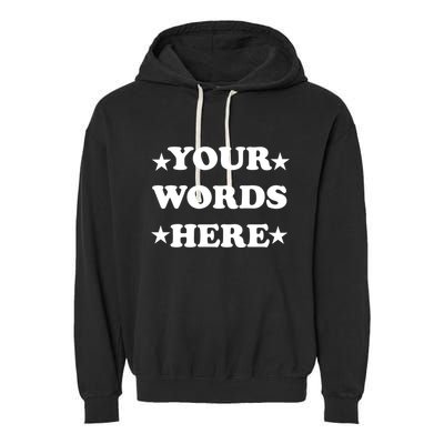 Personalized Custom Text Cute Retro Groovy Font Garment-Dyed Fleece Hoodie